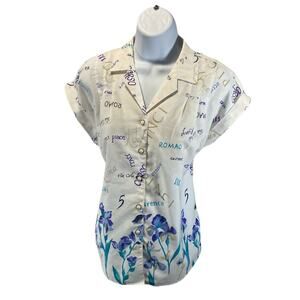 ACT III Vintage 80s Buttondown, Collared ,Shortsleeve Women’s Blouse